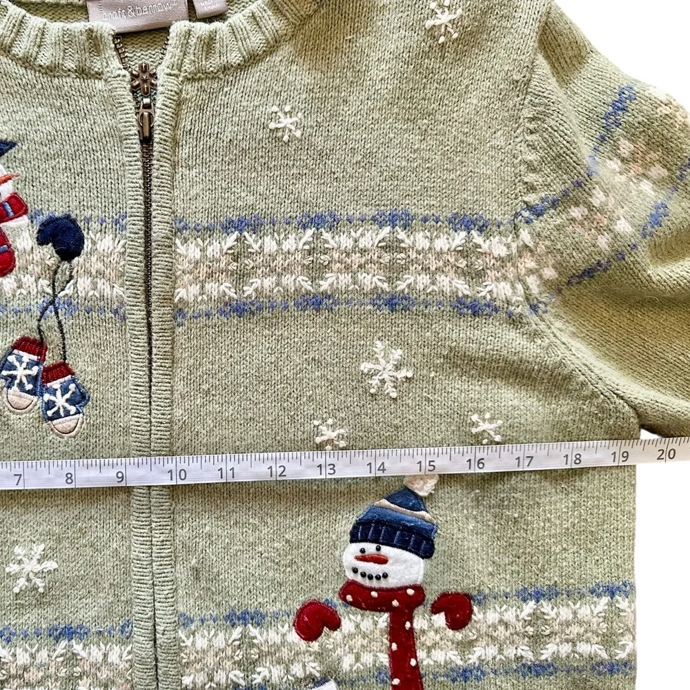 Croft & Barrow Women’s Medium Snowman Zip-Up Christmas Sweater - Picture 7 of 8